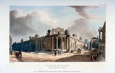 Bank of England, Cateaton Street, Lontoon kaupunki, 1809 tekijältä Augustus Charles Pugin