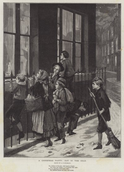 Joulujuhlat, ulkona pakkasessa tekijältä Augustus Edward Mulready