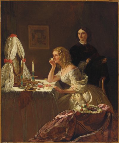 Nuori nainen wc:ssä tekijältä Augustus Leopold Egg