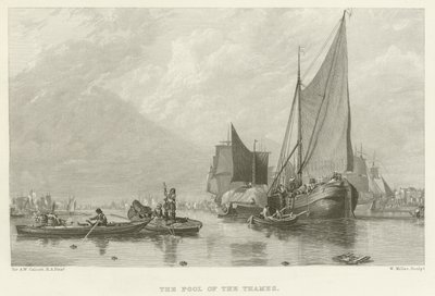 The Pool of the Thames (kaiverrus) tekijältä Augustus Wall Callcott