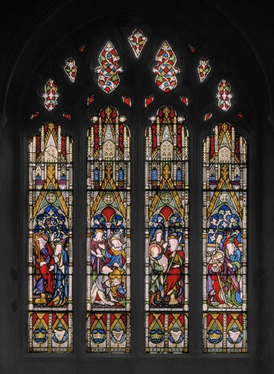 Raamatullisia kohtauksia Daavidista ja Saulista, 1852 (lasimaalauksia) tekijältä Augustus Welby Northmore Pugin
