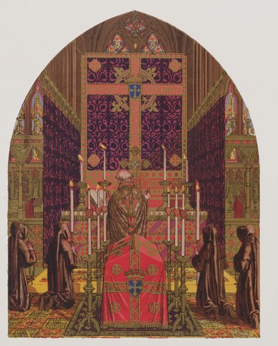 Kirkkosuunnittelu, Kirkollisten koristeiden ja pukujen sanasto, litografia H.C. Maguire, 1844 tekijältä Augustus Welby Northmore Pugin