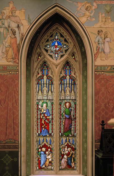 Elia, Pyhä Jaakob Suuri, Joona ja valas, 1850-1852 (lasimaalauksia). tekijältä Augustus Welby Northmore Pugin