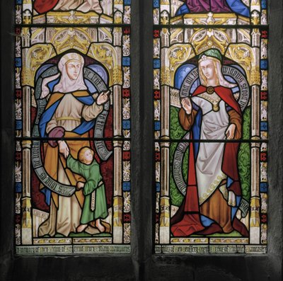 Hanna ja nuori Samuel sekä Dorcas, 1852 (lasimaalauksia). tekijältä Augustus Welby Northmore Pugin