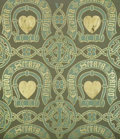 Sydänaiheinen kirkollinen tapettisuunnittelu tekijältä Augustus Welby Northmore Pugin