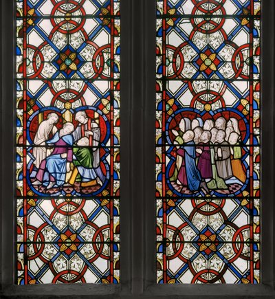 Pyhän Yrjön ikkuna, yksityiskohta, 1850 (lasimaalaukset) tekijältä Augustus Welby Northmore Pugin