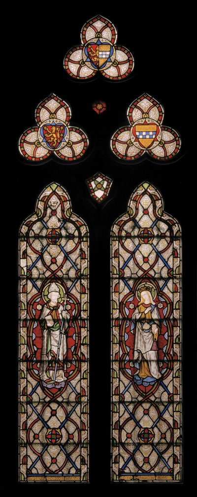 Beverleyn Pyhä Johannes ja Unkarin Pyhä Elisabet, 1849 (lasimaalauksia). tekijältä Augustus Welby Northmore Pugin