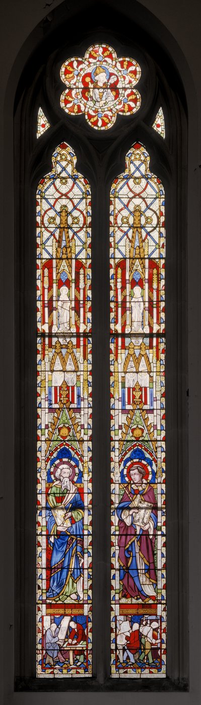 Pyhä Luukas ja Pyhä Andreas Kreetalta, 1853 (lasimaalauksia) tekijältä Augustus Welby Northmore Pugin