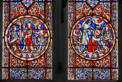 Pyhän Paavalin elämä, St. Georgesin kappeli, yksityiskohta, 1852 (lasimaalauksia). tekijältä Augustus Welby Northmore Pugin