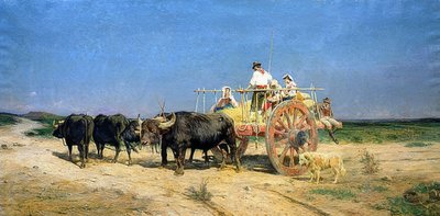 Buffalo vetää vaunua tekijältä Aurelio Tiratelli