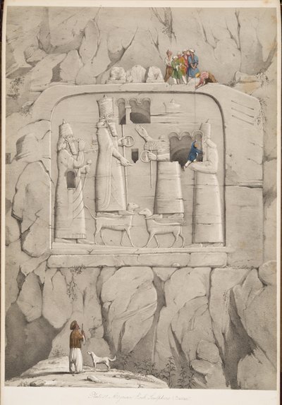 Assyrialainen kallioveistos (baivialainen), Monuments of Niniven pubista. 1849 (kaiverrus) tekijältä Austen Henry Layard