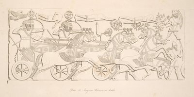 Assyrialaiset soturit taistelussa Niniven monumenteista, pubista. 1849 tekijältä Austen Henry Layard