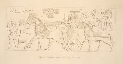 Kuninkaan voittoisa paluu taistelusta, Niniven monumenteista, pubista. 1849 tekijältä Austen Henry Layard