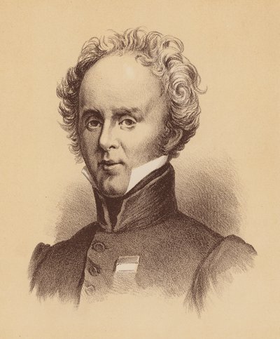 Kenraaliluutnantti Sir Richard Bourke, Uuden Etelä-Walesin kahdeksas kuvernööri (värilitografia) tekijältä Australian School