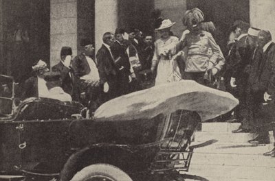 Itävallan arkkiherttua Franz Ferdinand ja arkkiherttuatar Sophie Sarajevossa vähän ennen salamurhaansa, 1914 tekijältä Austrian Photographer