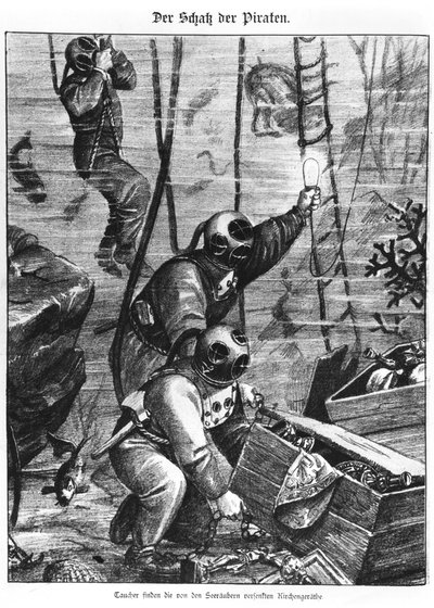Sukeltajat löytävät merirosvojen aarteen, 1897 tekijältä Austrian School