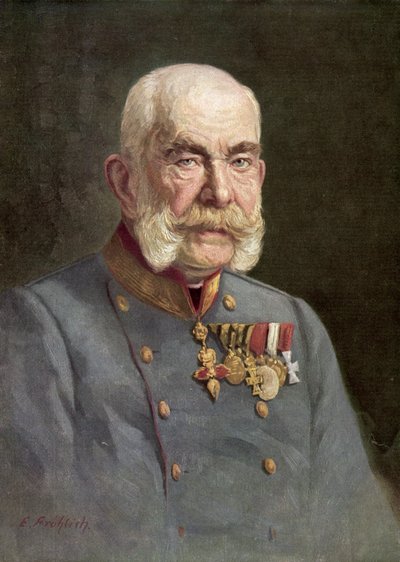 Franz Joseph I, Itävallan keisari (värilitografia) tekijältä Austrian School