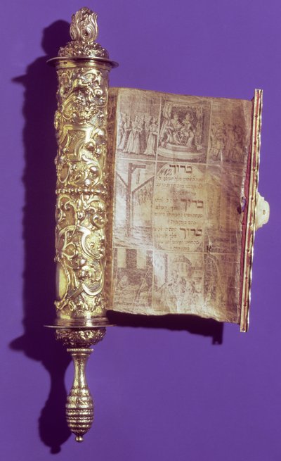 Megillah (Esterin kirjakäärö) hopeakotelossa, Wien, n. 1715 tekijältä Austrian School