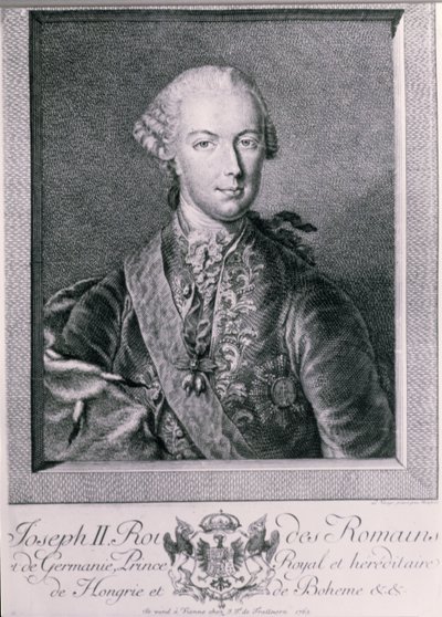 Muotokuva Joseph II:sta (1741-90), Saksan kuningas ja Pyhän Rooman keisari, 1763 tekijältä Austrian School