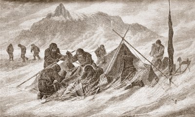 Kyynel on laajentunut lumimyrskyn aikana, 1876 tekijältä Austrian School