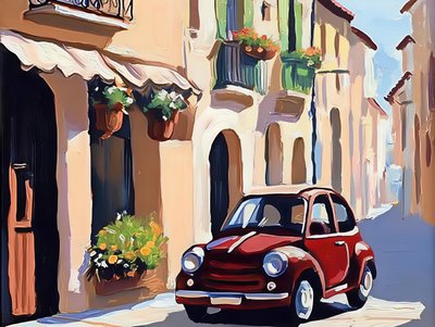 Red Car European Street tekijältä Avanesova Elena