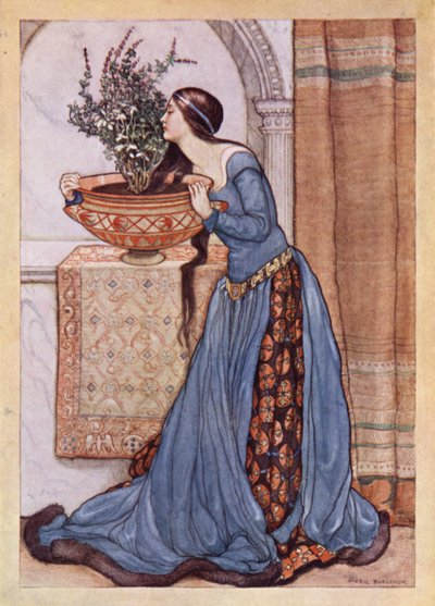 John Keats: Isabella, Or, The Pot Of Basil (väri litho) tekijältä Averil Mary Burleigh