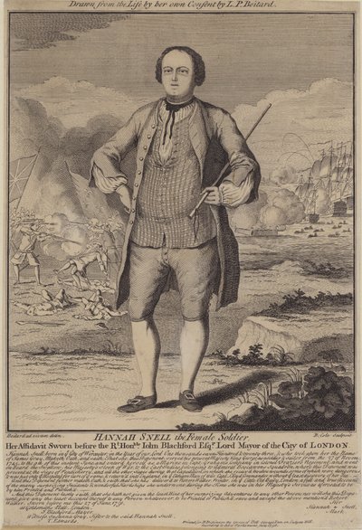 Hannah Snell, naissotilas (kaiverrus) tekijältä B. Cole