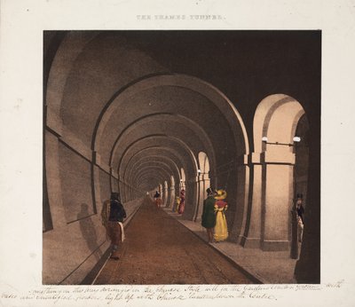 Thames-tunneli, kaiverrus J.D. Harding, n. 1835 tekijältä B. after Dixie