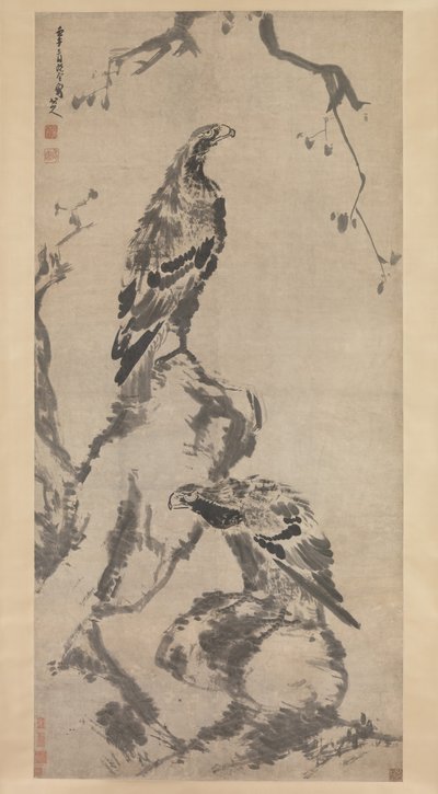 Kaksi kotkaa, päivätty 1702. tekijältä Bada Shanren