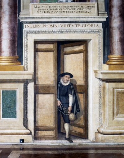 Väärä ovi (1500-luku), Baldassare Croce (1558-1628), fresko, Regal Roomin eteläseinä, Raatihuone, Rooma, Lazio, Italia tekijältä Baldassare Croce