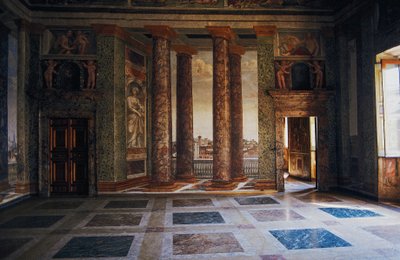 Fresko Hall of Perspectivesissa tekijältä Baldassarre Peruzzi