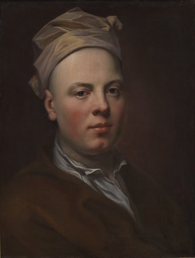 Muotokuva nuoresta miehestä, jolla on valkoinen lippalakki tekijältä Balthasar Denner