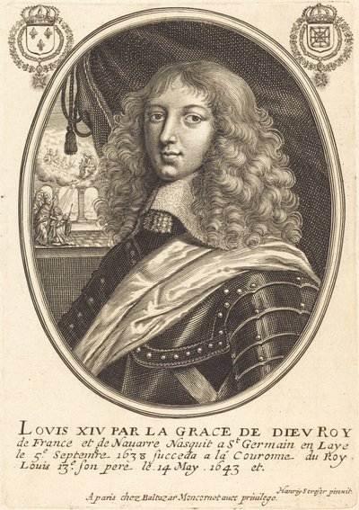 Ludvig XIV, Ranskan kuningas tekijältä Balthasar Moncornet after Henry Stresor
