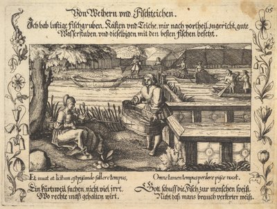 Lammista ja kalalammista, kuvitus Petrarchista, Glück und Unglück Spiegel, kuva..., 1652. tekijältä Balthasar Schwan