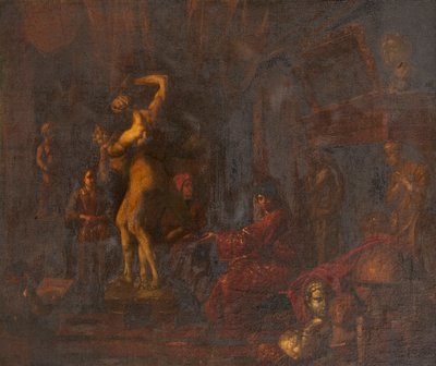 Taiteilijan studiossa (öljy kankaalle) tekijältä Balthasar van den (attr.to) Bossche