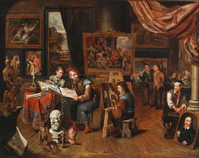 Taiteilijan ateljee tekijältä Balthasar van den Bossche