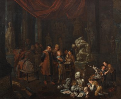 Kuvanveistäjän ateljee tekijältä Balthasar van den Bossche