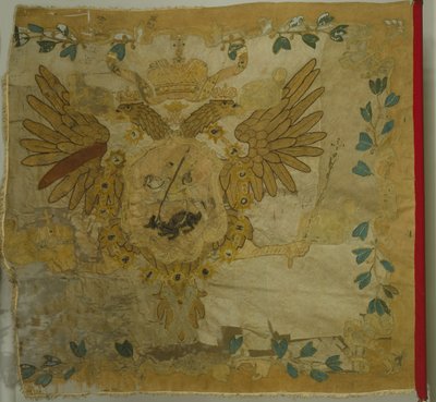 Jalkaväkirykmentin Pyhän Yrjön lippu Anna Ioannovnan aikaan, 1730-luku tekijältä Banners and Standards Flags
