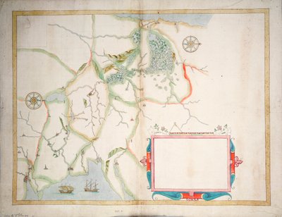 Keski-Irlanti, Dublinista Sligoon, noin 1600 (pellavalle laskettu). tekijältä Baptista Boazio