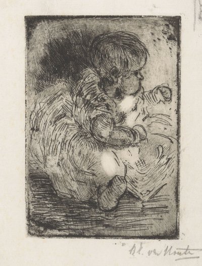 Muotokuva H.W. Mouton vauvana tekijältä Barbara Elisabeth van Houten (signed by artist)