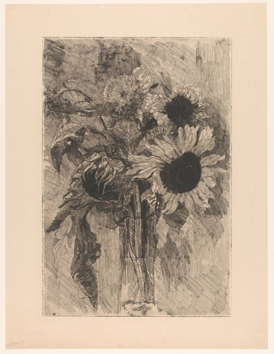 Auringonkukat maljakossa tekijältä Barbara Elisabeth van Houten (signed by artist)
