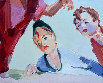 keramiikka 2, 2024, öljy paneelille tekijältä Barbara Hoogeweegen