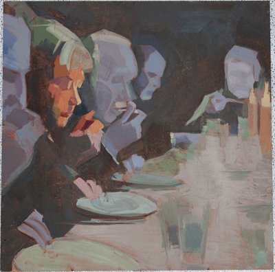 Illallinen 3, 2009, öljy alumiinille tekijältä Barbara Hoogeweegen