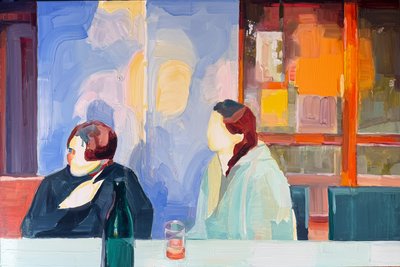 oranssimme, 2025, öljy paneelille tekijältä Barbara Hoogeweegen