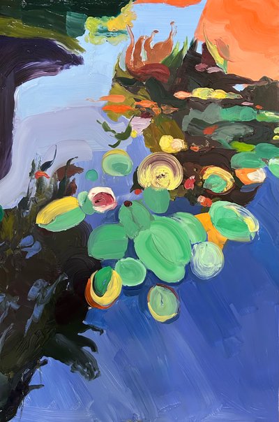 mitä alla piilee, 2024, öljy paneelille tekijältä Barbara Hoogeweegen