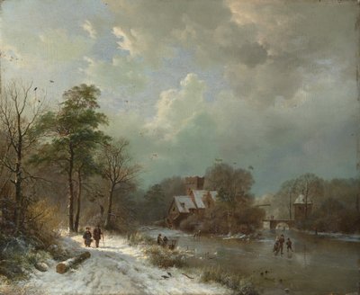 Talvimaisema, Hollanti, 1833. tekijältä Barend Cornelis Koekkoek