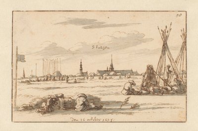 Willem III:n armeijan leirintäalue lähellä Sint-Truidenia Limburgissa tekijältä Barend Klotz (attributed to)