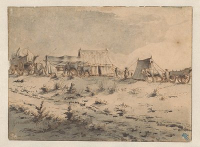 Näkymä armeijan tukikohdassa tekijältä Barend Klotz (attributed to)