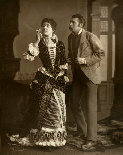 Mary Rorke ja Charles Wyndham, brittiläiset näyttelijät, 1882 tekijältä Barnes and Bell Brown