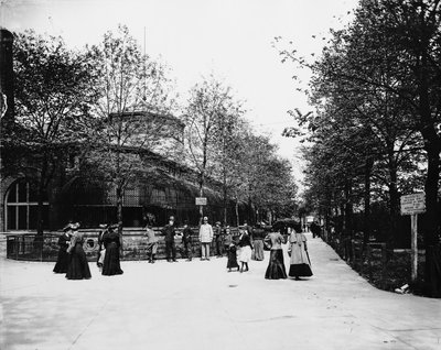 Lincoln Parkin eläintarha, Chicago, Illinois, USA, n. 1900 (b/w valokuva) tekijältä Barnes and Crosby